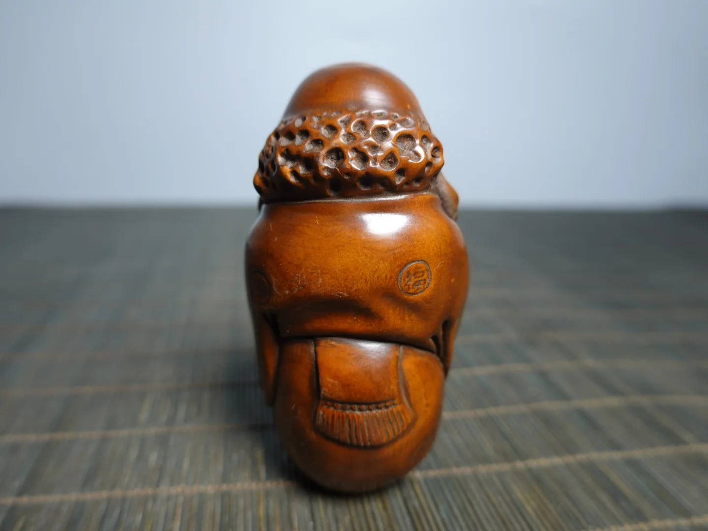 Old Boxwood Amitabha Buddha Bodhidharma Small Buddha statue Handheld components screen Study Amass wealth Ornaments