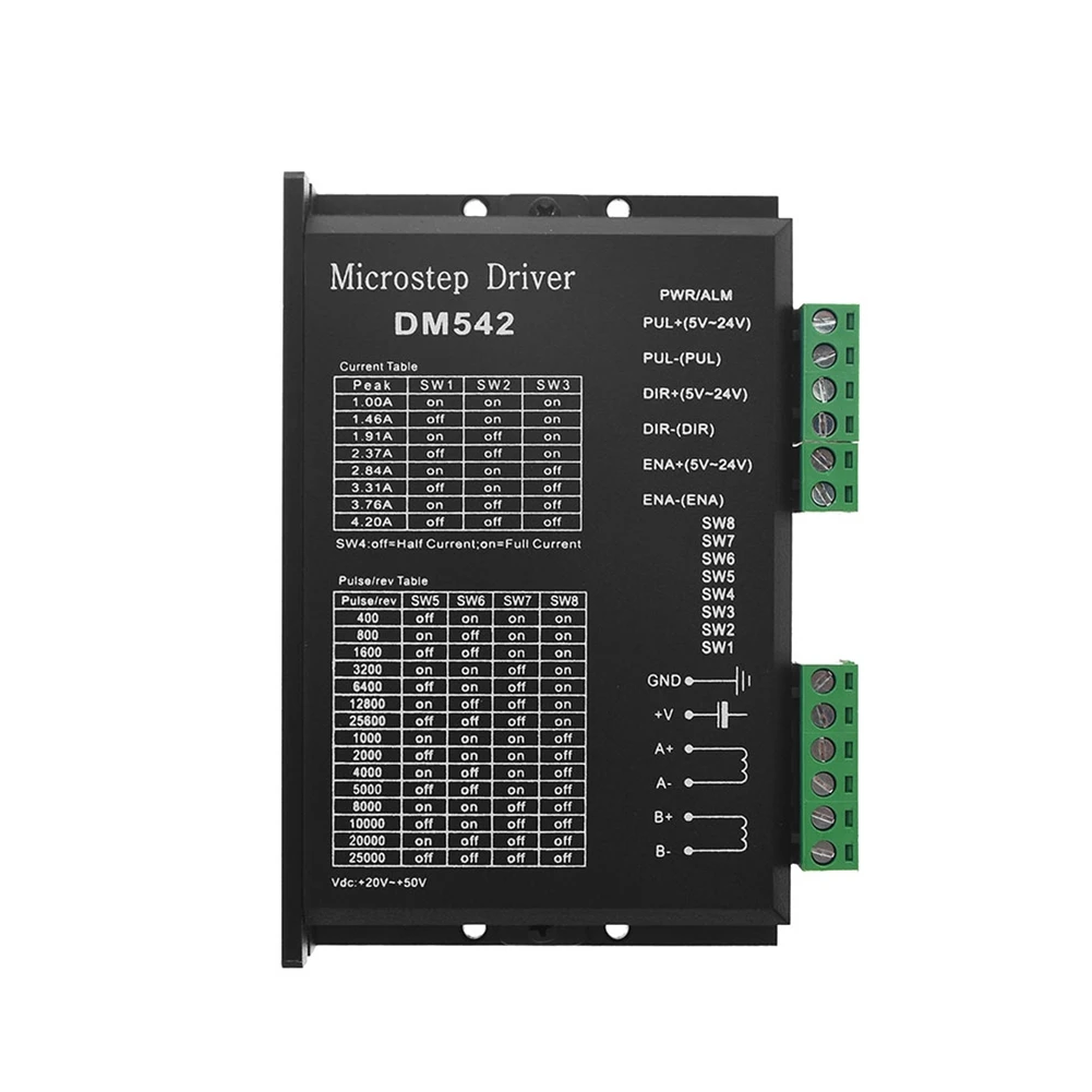 For Leadshine DM542 TB6600 DM556 1-4.2A 20-50V DC CNC Mini Stepping Digital Stepper Motor Driver Controller