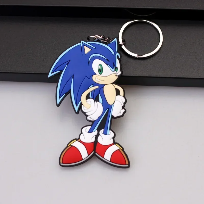 4 pezzi Gioco Soniced Portachiavi Anime Figura Cartoon Kawaii Auto Portachiavi in PVC Coppia Borsa Ciondolo Decorazione Regalo di compleanno per bambini