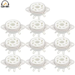 10ocs 8pin K8A Octal Ceramic Tube Socket Valve Base Electron Power Lamp Jack for KT88 EL34 5881 6SN7 6V6 6l6 Audio Amplifier DIY