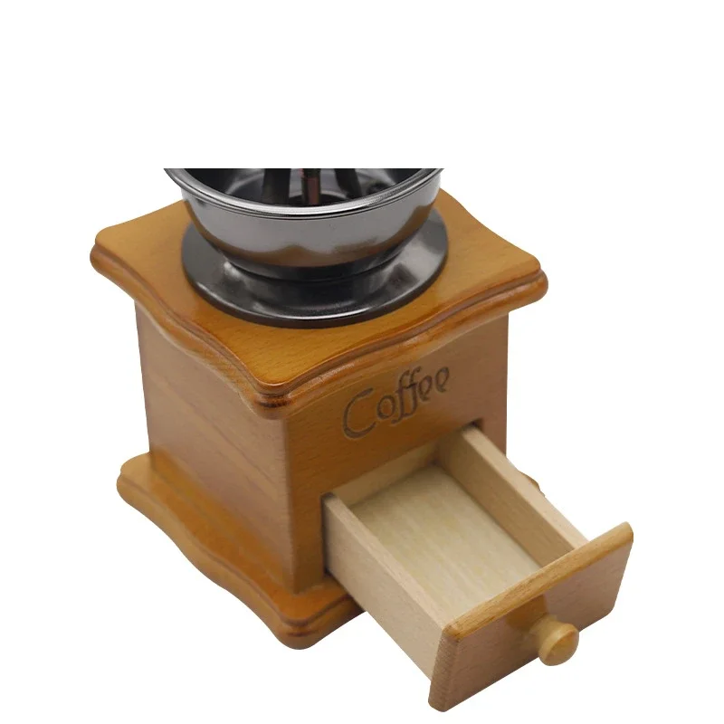 Hot Sale High Quality Coffee Maker Wooden Vintage Style Hand Coffee Mill Retro Manual Wood Coffee Grinder