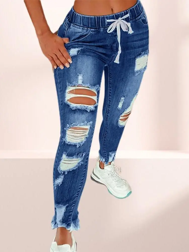 women's-stretchy-ripped-hole-summer-jeans-slimfitting-fashionable-all-match-chinese-brand-unbranded-kh727424