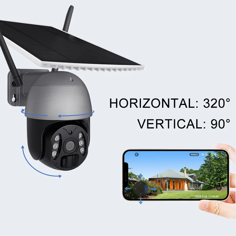 واي فاي لوحة طاقة شمسية بطارية كاميرا الأمن مقاوم للماء في الهواء الطلق Cctv جديد 4g بطاقة Sim Ip Camara De Seguridad #4