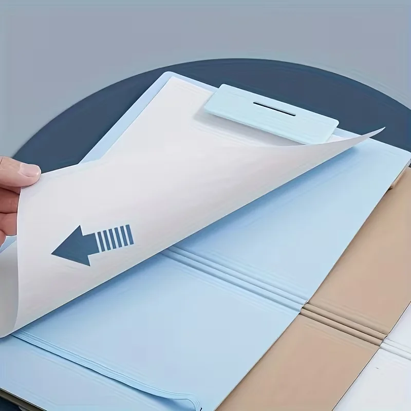 1pc Foldable File Folder with Dual Shoulder Straps - Portable Document Organizer for Office & School Use, Secure Closure