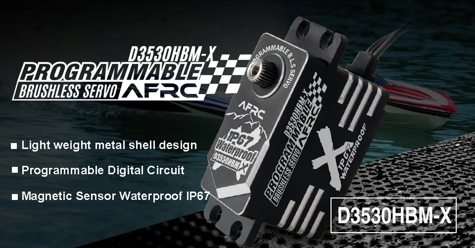 D3530HBM-X Programmierbares bürstenloses Servo für RC-Autos, Boote, Flugzeuge - HV wasserdichtes IP67 Low-Profile Pro-Servo – Detail 1