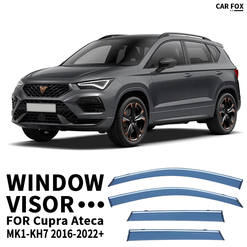 

For Seat Cupra Ateca 2016-2022+ Car Window Visor Awning Shelters Windshield Side Window Rain Sun Shade Accessories Car Styling