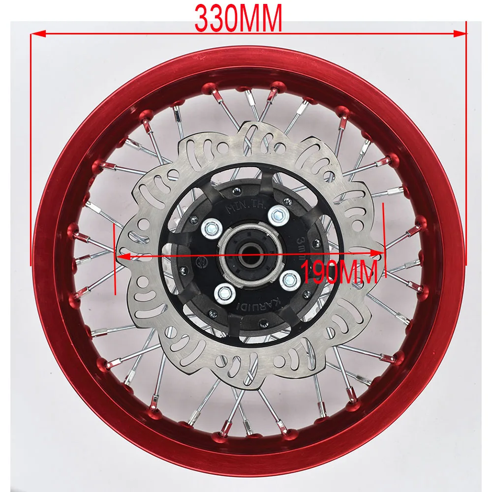 1.85 -12inch Front Rear aluminum A Style Disc Wheel Rims Hub with brake disc Sprocket For CRF50 APOLLO 110 Kayo Dirt Pit Bike