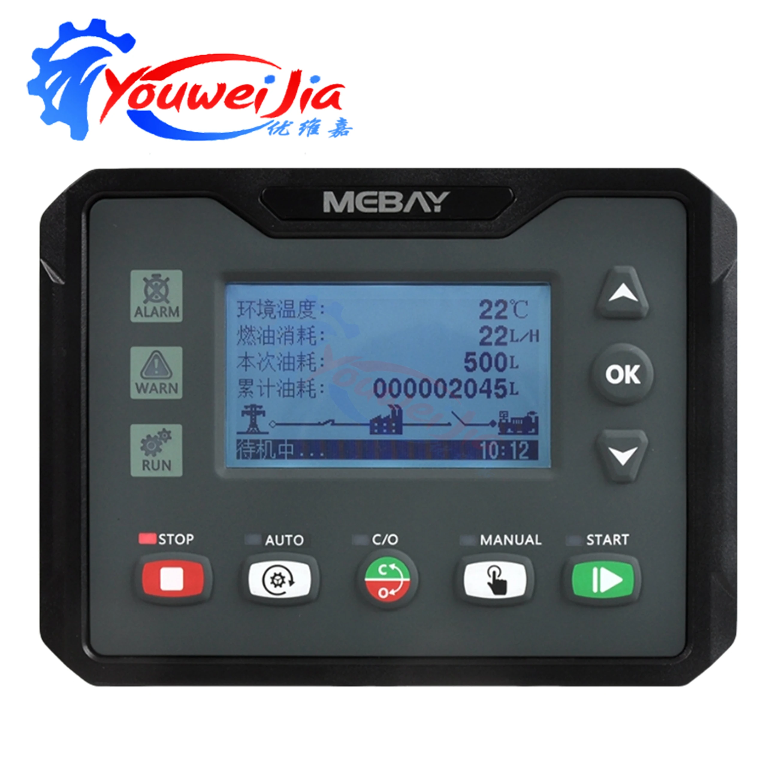 Mebay Original DC42C AMF Generator Controller Module - Parameter Monitoring Control Panel with USB And CAN Communication Ports