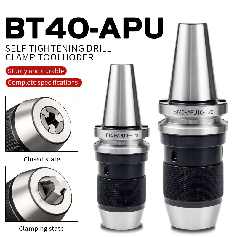 High Precision BT30 BT40 CNC Integrated Self-Tightening Drill Chuck Tool Holder Shank 0.003mm APU08 APU10 APU13 Machining Center