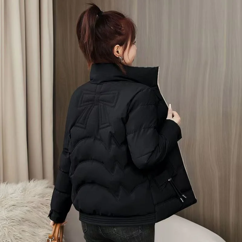 Women's Short Cotton-padded Jacket 2024 Winter New Stand-up Collar Cotton-padded Jacket Thickened Slim Warm Cotton-padded Jacket