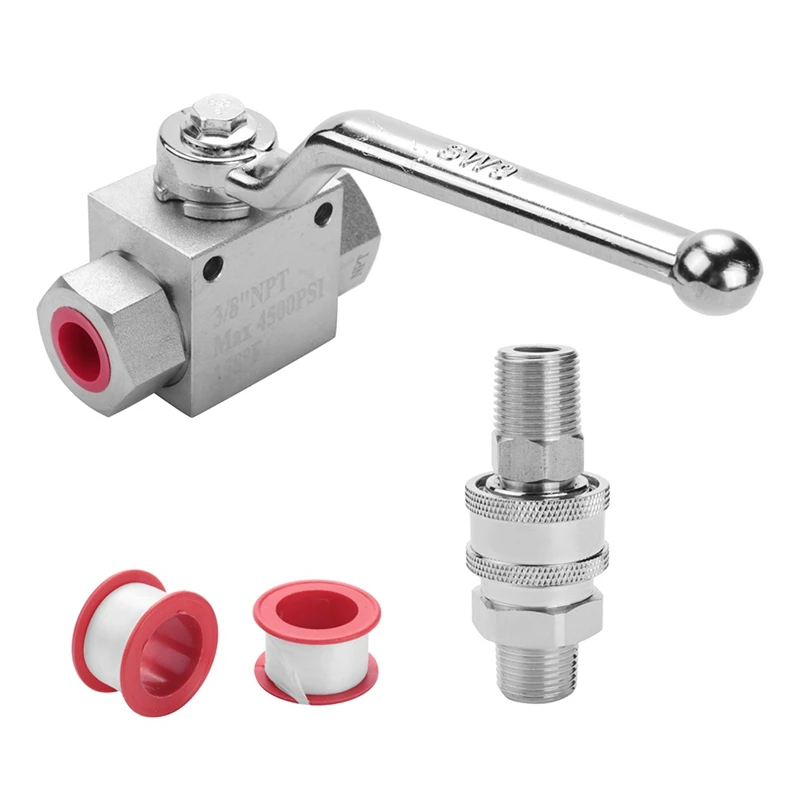 جهاز تنظيف يعمل بالضغط العالي الكرة صمام عدة خرطوم غسالة الطاقة 3/8 بوصة الاتصال السريع 4500 رطل لكل بوصة مربعة دائم سهلة التركيب سهلة الاستخدام