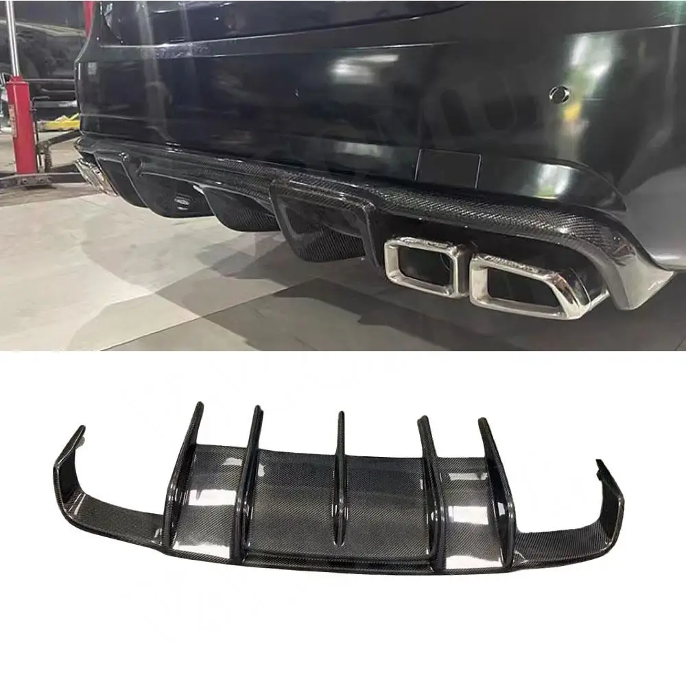 VACOMUL Carbon Fiber Car Rear Lip Spoiler Diffuser for Mercedes Benz E Class W212 E400 E500 E63 AMG Sport 2011-2013 FRP Bumper