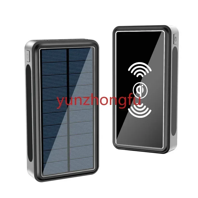 Wireless power bank, portable capacity, large 30000 mAh/60000 mAh, self-contained cable, solar first-line three-charge