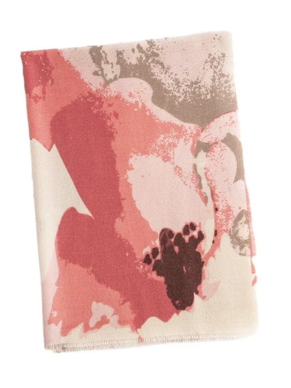 Printed Imitation Cashmere Scarf For Women With A High-end Sense Of Plant And Flower Warmth  Fashionable Commuting Shaw