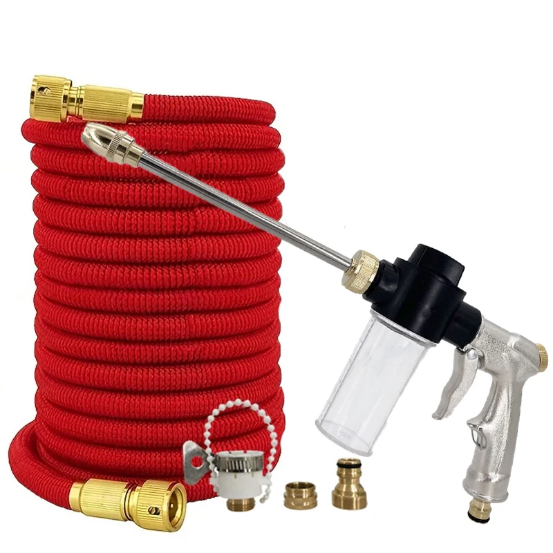 حديقة خرطوم تلسكوبي 25FT-100FT خرطوم غسيل السيارات ، رغوة معدنية مدفع المياه حديقة رذاذ حديقة سقي الأنابيب أداة الري #1