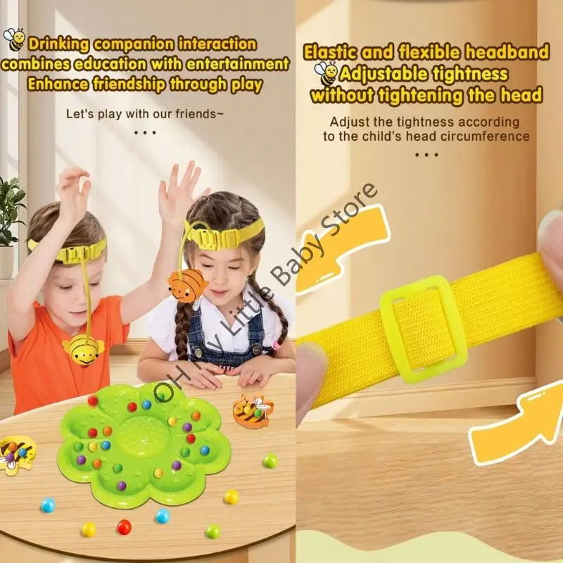 M76C Bees ลูกปัดของเล่นตกปลาสำหรับเด็กที่มีการจดจำสีและการจัดเก็บขนาดกะทัดรัด