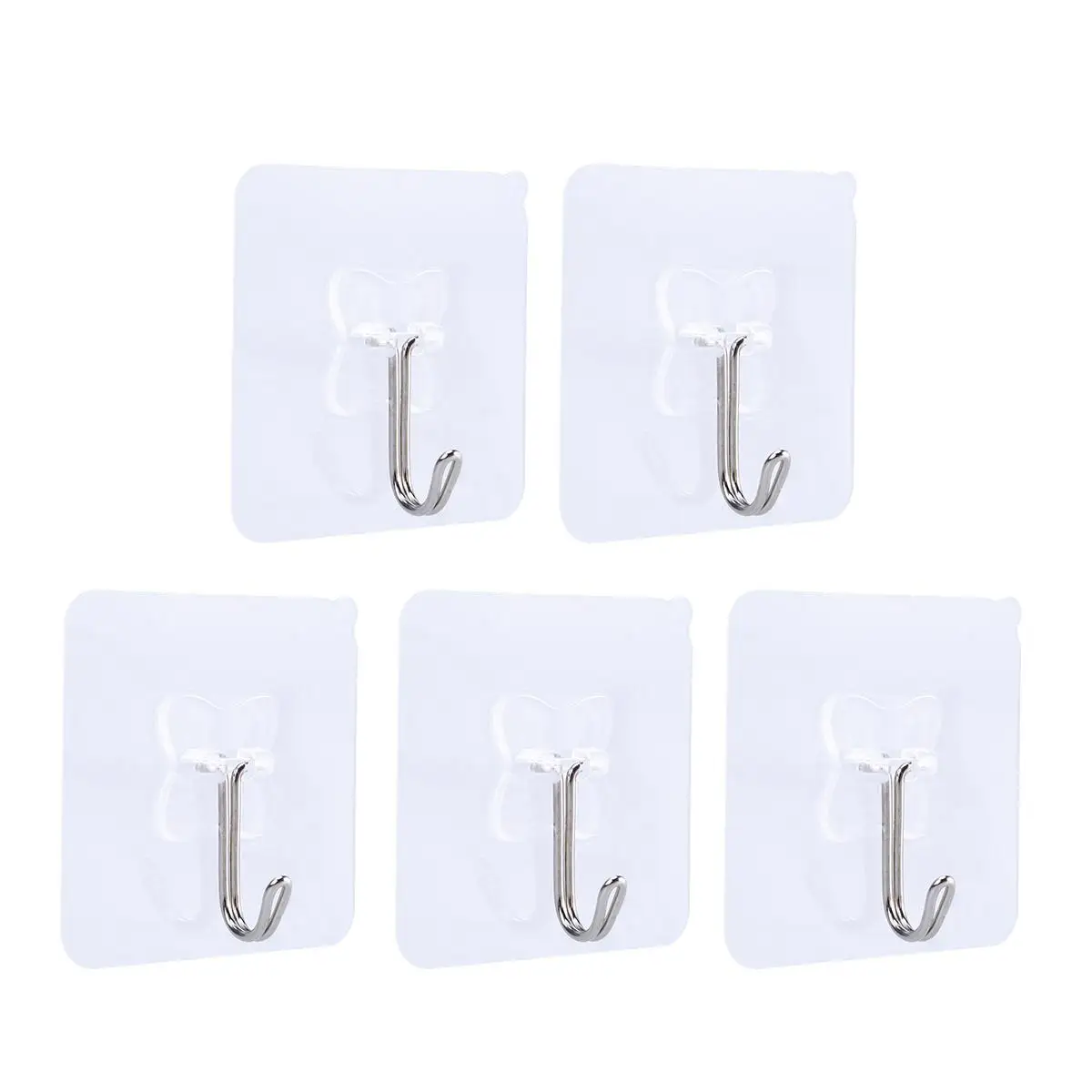 

5pcs Suction Without Drilling Strong Adhesion for Kitchen Suction Hooks For Bath Bathroom Smooth Surface Hanging Travel Use