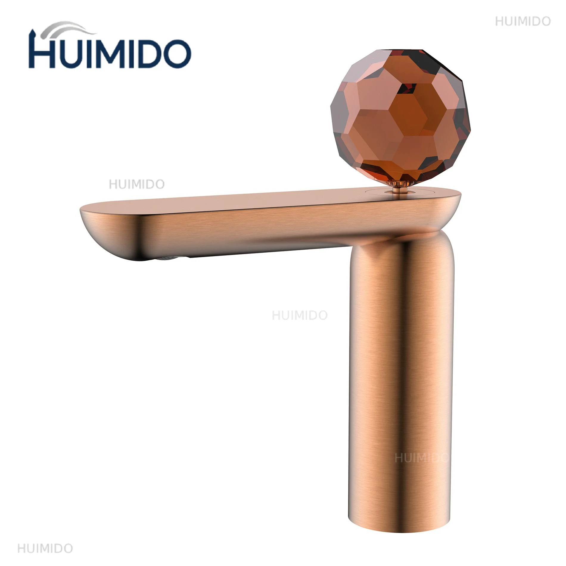 Gray Basin Faucet Brass Sink Mixer Tap Hot & Cold Bathroom Deck Mounted Beautiful Glass Ball Handle sink Faucet Crane Tap