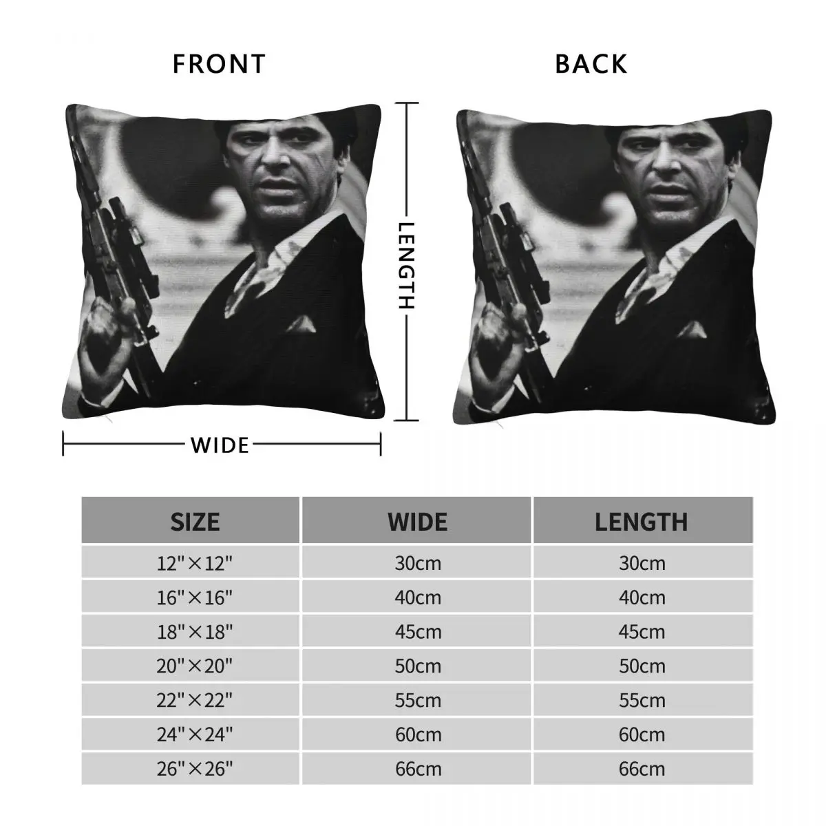 Scarface Tony Montana Pillowcase Polyester Linen Velvet Pattern Zip Decorative Pillow Case Sofa Seater Cushion Case