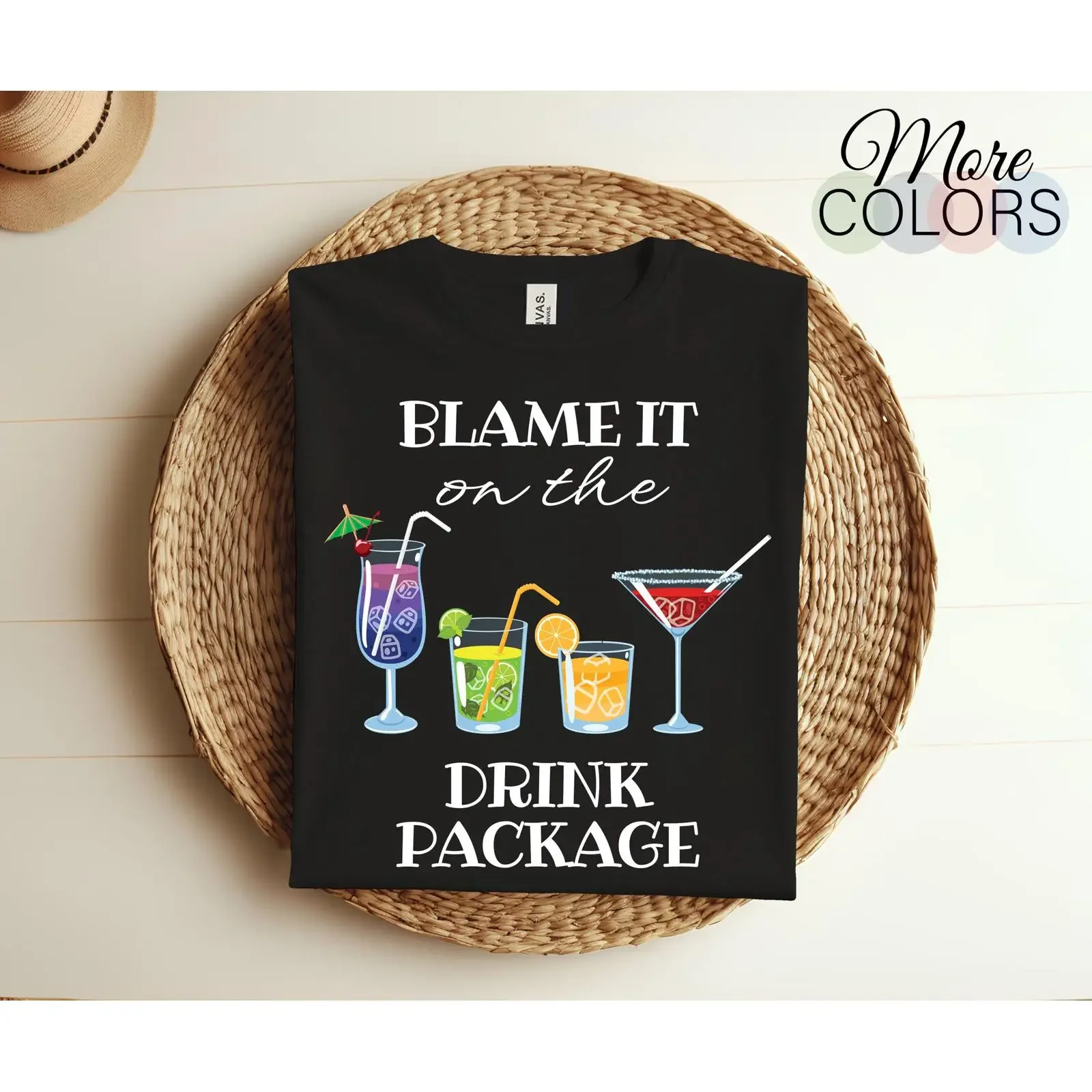 Blame It On The Drink Package Funny Cruise T Shirt Alcohol Themed Vacation Cruising Humor Party GifT vintage Washed streetwear