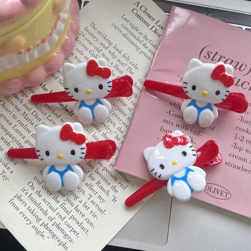 2pcs Sanrio Cartoon HelloKitty Versatile Japanese Bangs Side Hair Clip Cartoon Broken Hair Clip