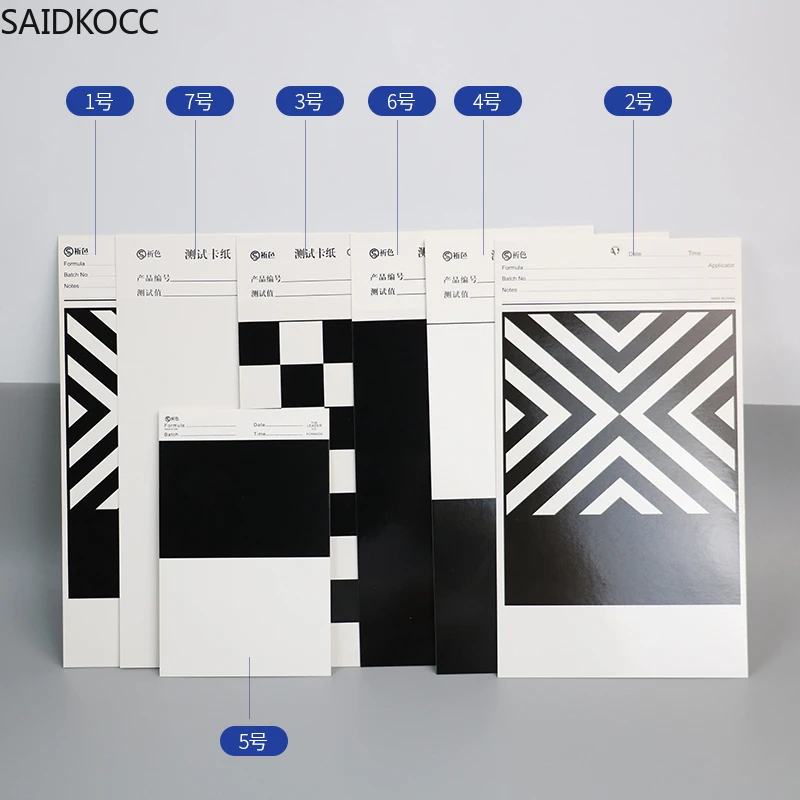 SAIDKOCC Covering Power Test Paper Coating  Black and White Grid Test Paper Reflectivity