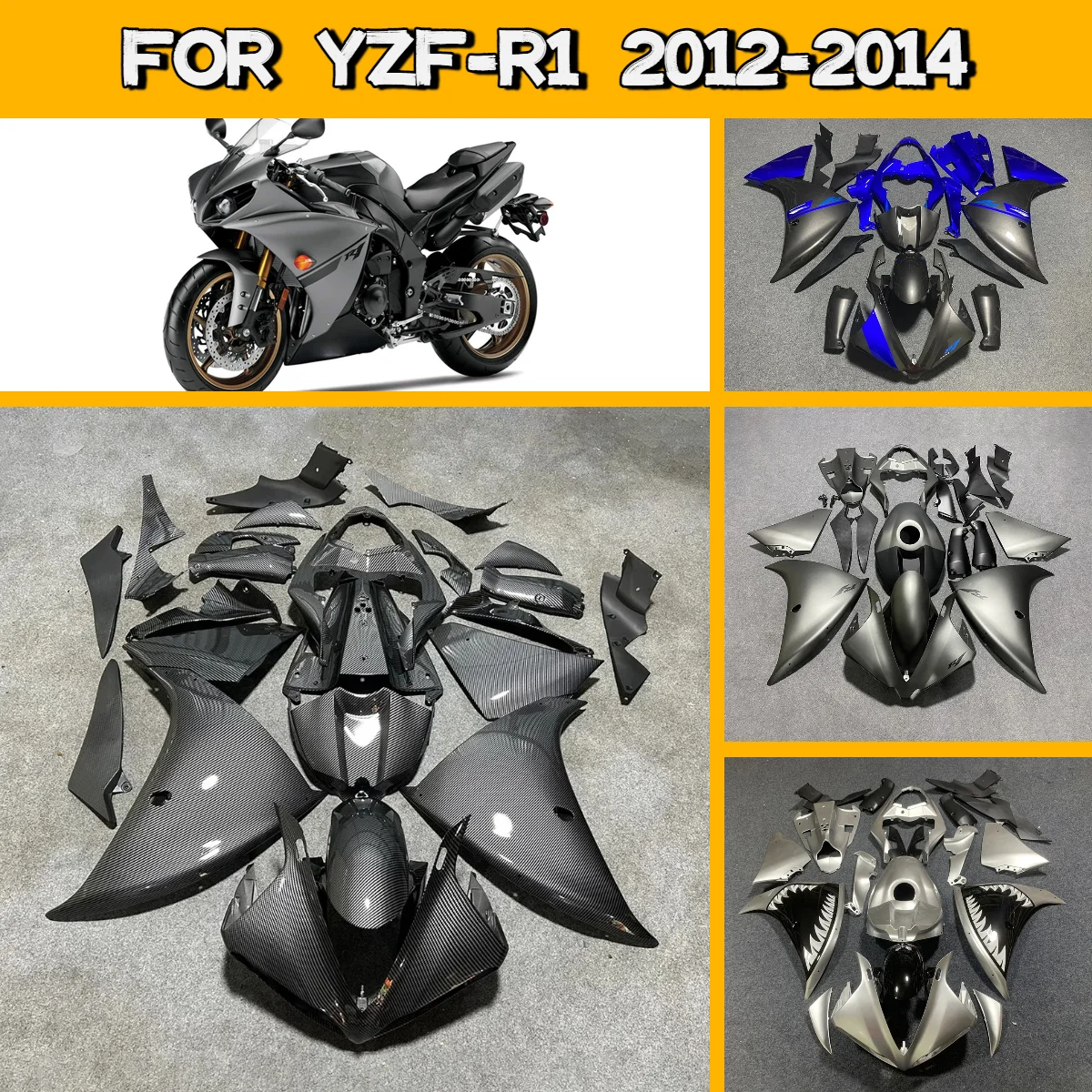 

Комплект обтекателей из АБС-пластика для Yamaha YZF-R1 2012-2014 годов, идеальная совместимость, горячая новинка