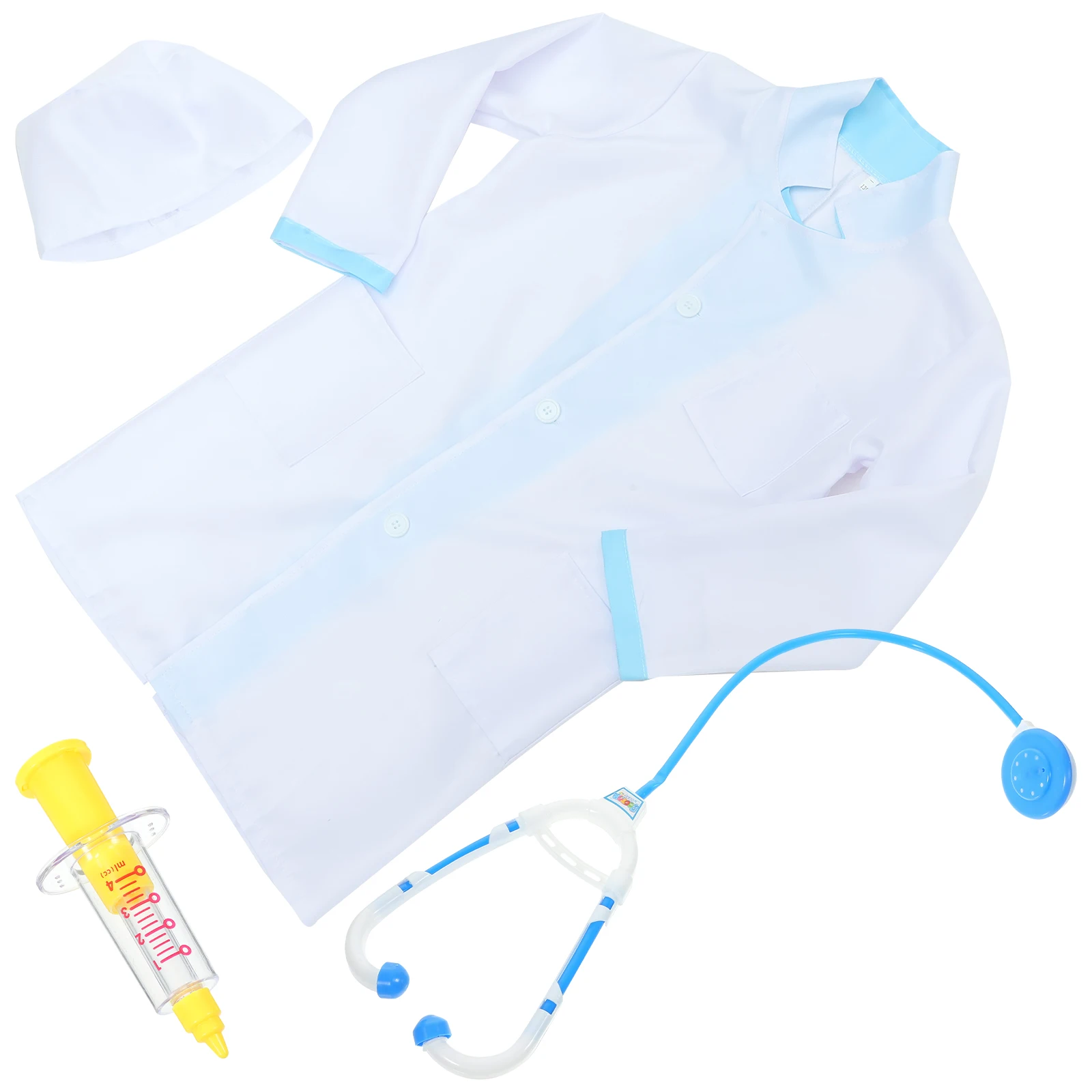 1Set Doctor Role Play Outfit for Kids Soft Comfortable Boys Doctor Costume 6-8 Years Design Stage Performance Carnival