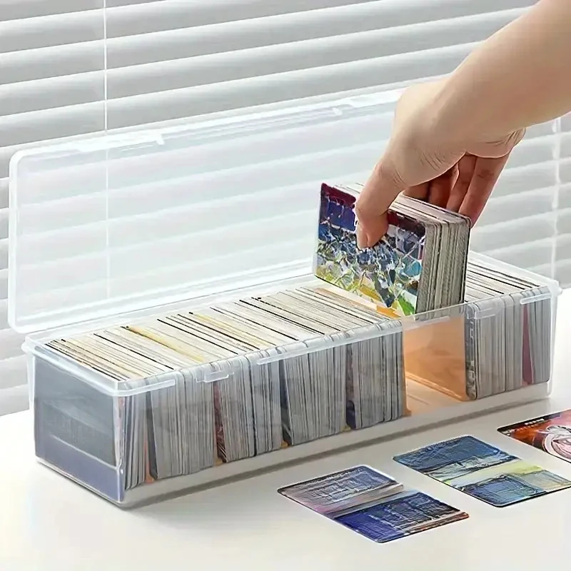 1 Stück robuste Aufbewahrungsbox aus Kunststoff mit 6 Fächern – Klappdesign, zum Organisieren von Transaktionskarten, Visitenkarten und Desktop-Artikeln – Detail 2