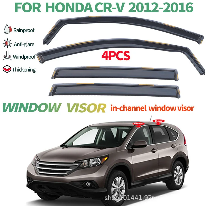 Suitable for Honda CRV weather shield ln-Channel Window Visor Wind & Rain Deflectors No-Drill Design