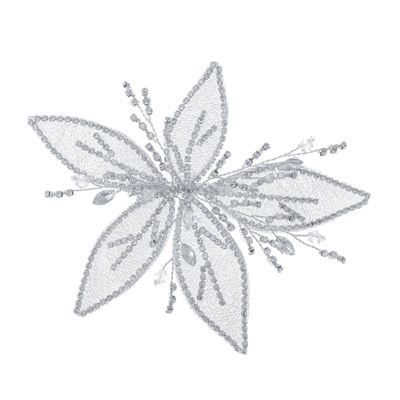 T4MD Sparkling Rhinestones Bridal Hair Clip For Wedding Receptions And Party Celebration Stylish Flower Hair Clip for Bride
