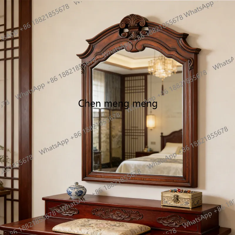 b567 Chinese retro makeup mirror, home homestay bathroom, high-definition bathroom mirror, wall hanging toilet mirror
