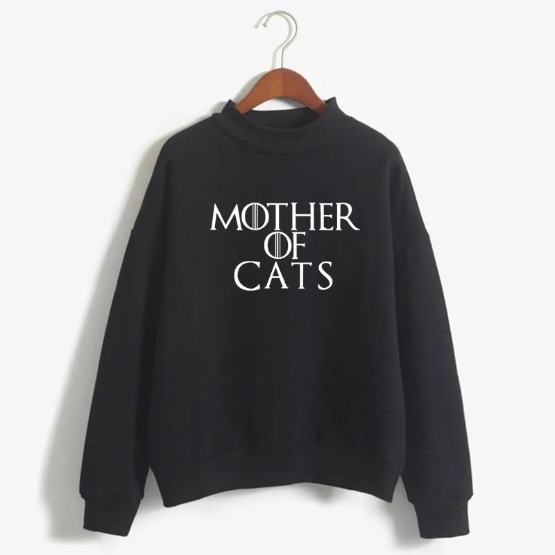 

Mother of Cats letter Print Woman Sweatshirt Sweet Korean O-neck Knitted Pullover Autumn Winter Candy Color Loose Women Clothing