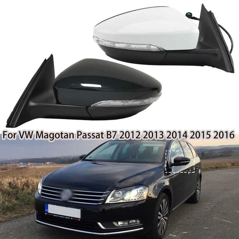 Left Right Car Side Mirror Assembly Power Heated Fold Turn Signal 6 9 13 Wires For VW Magotan Passat B7 2012 2013 2014 2015 2016