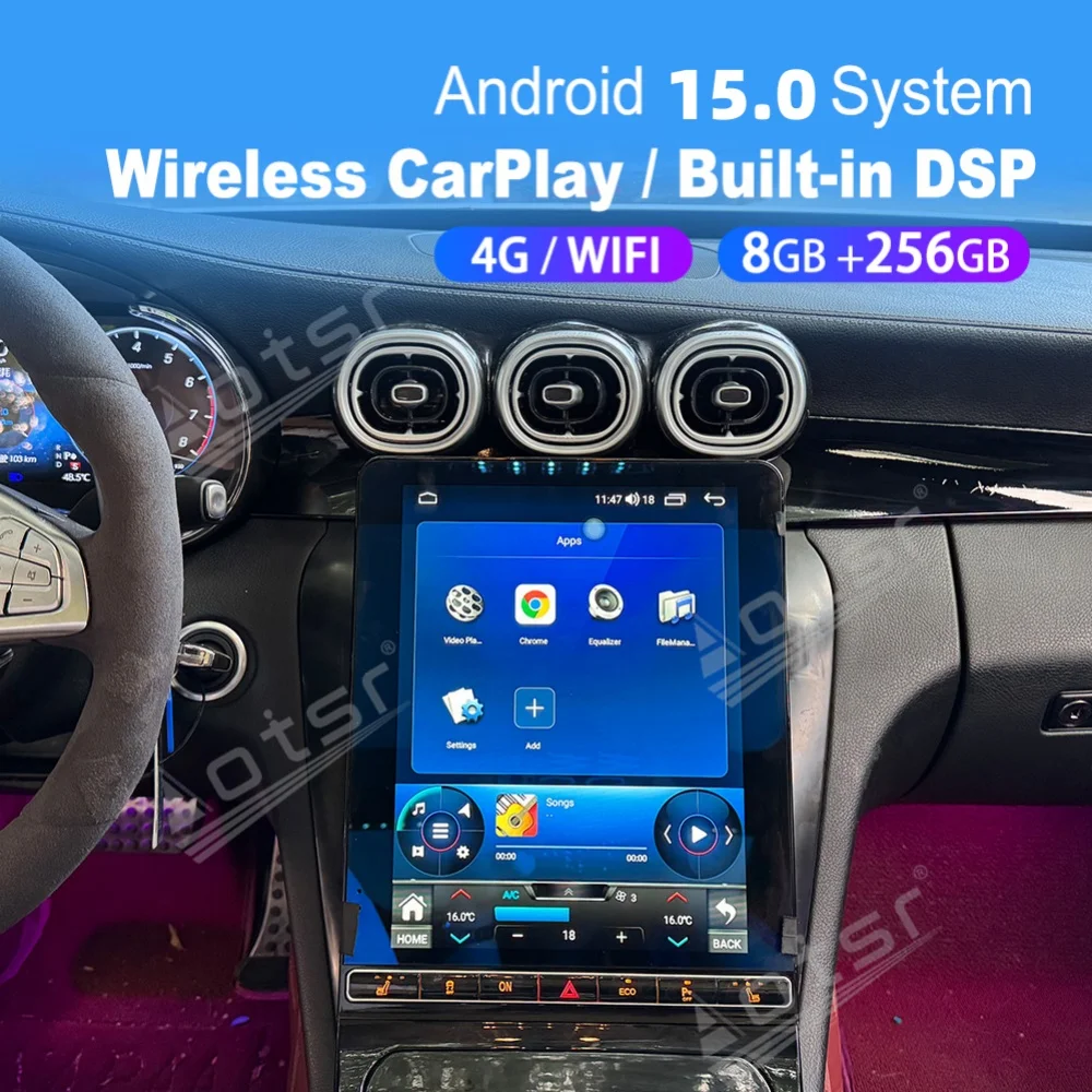 RHD LHD Carplay Android Car Multimedia For Mercedes-Benz GLC C-Class 2015~2022 With Ambient Lighting GPS Car Radio Head Unit