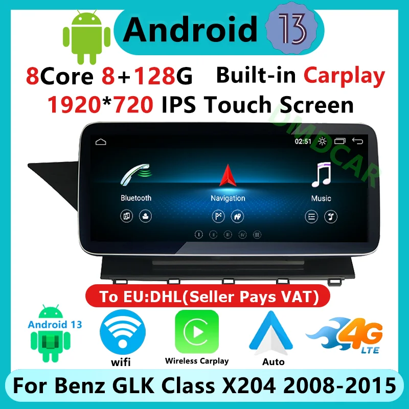 Factory Price Android AUTO Carplay For Mercedes Benz GLK X204 08 -15 GPS Navigation Car Video Player Bluetooth Multimedia Screen