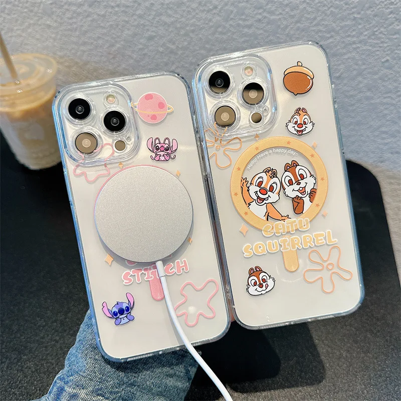 Disney-iPhone用磁気ケース,iPhone 14 13 12 11 pro max 14 pro用リス,モダンスタイル