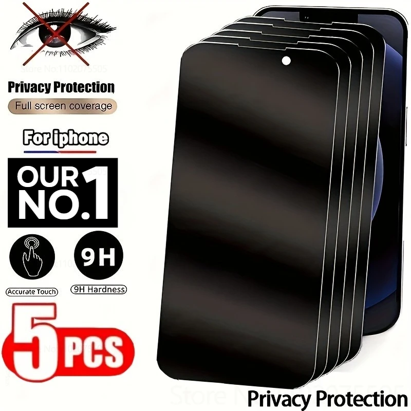 5 Stück Sichtschutzfolie für iPhone 16/15/14/13 Pro Max 11 Pro 12 Mini Anti-Spionage Displayschutz 13 Pro Max 7 8 XS XR 15 Plus 16E