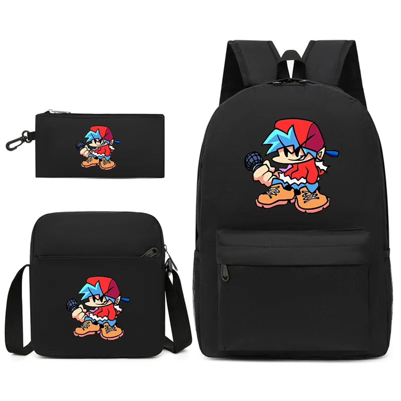 

Hip Hop Popular Friday Night Funkin Print 3pcs/Set pupil School Bags Laptop Daypack Backpack Inclined shoulder bag Pencil Case