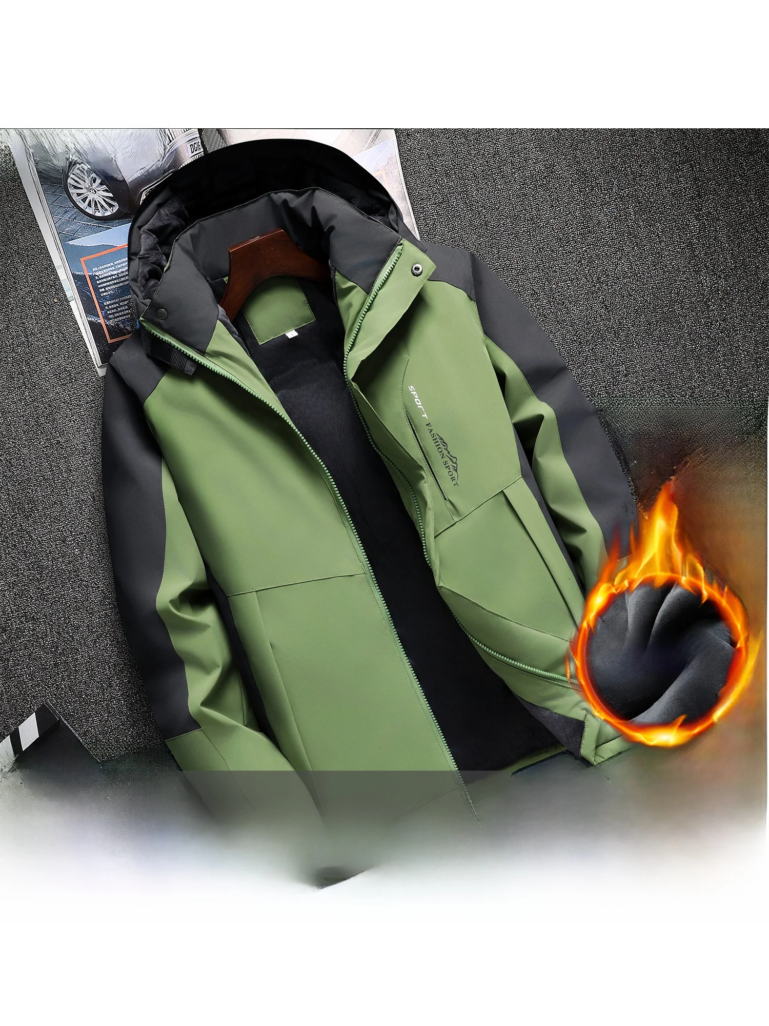 معطف شتوي من ألياف البوليستر المقاومة للماء للاستخدام الخارجي من Thiened Fce Jaet للرجال والنساء للتخزين البارد #1