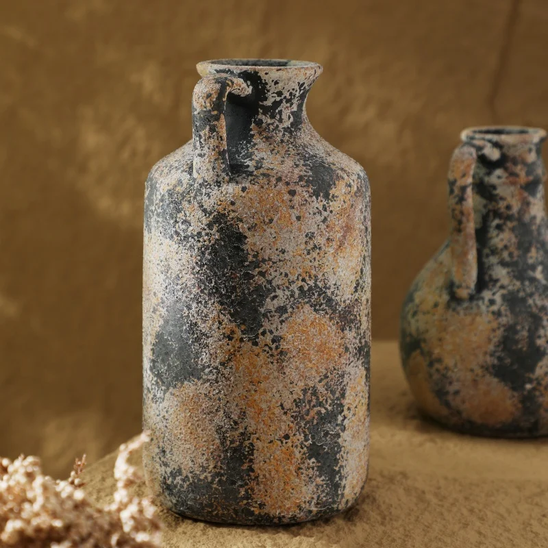 Ceramic Vase For Home Decoration 25.8CM High Flower Vases For Dried Flowers Vintage Style Ceramics & Pottery For Room