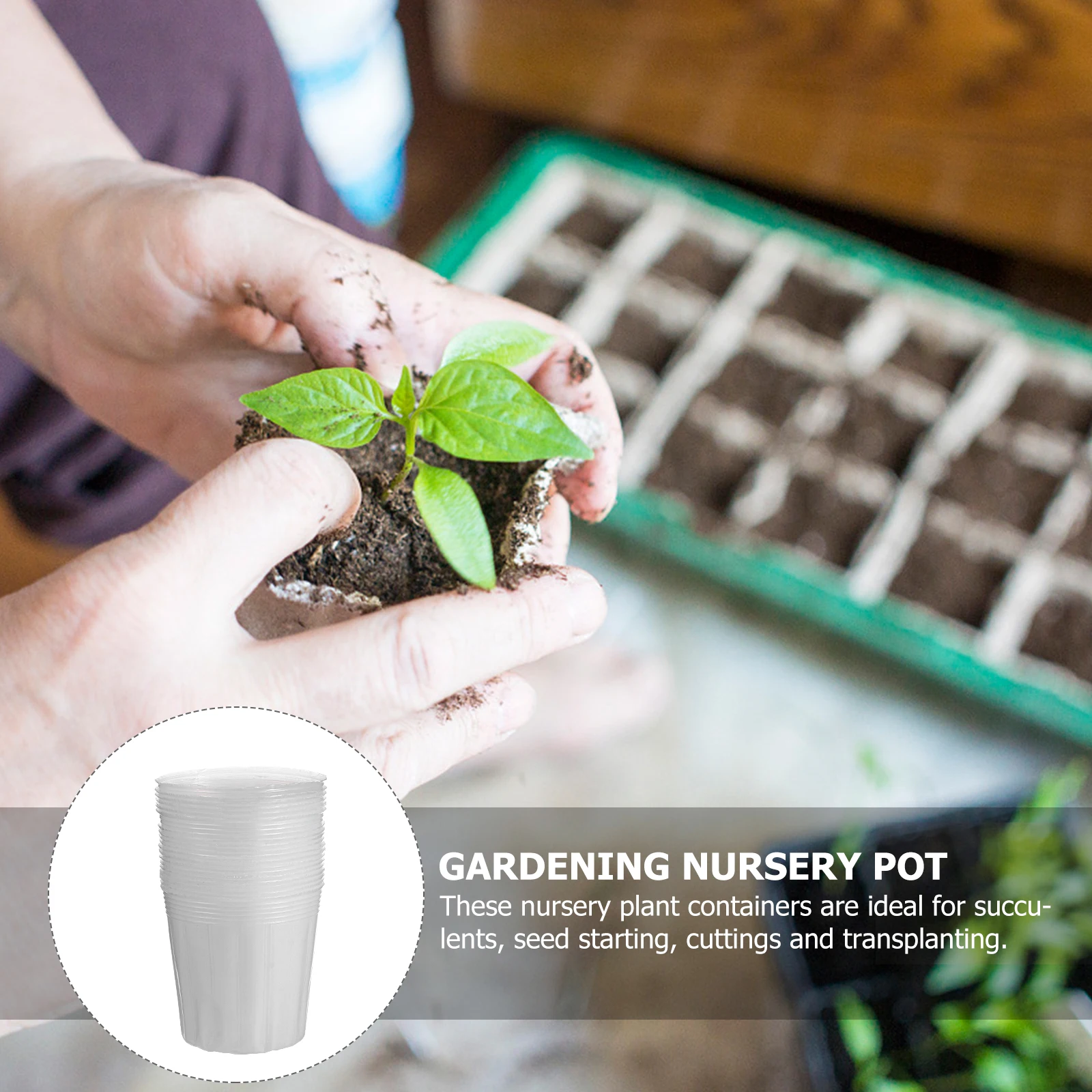 

40 Pcs Nutrition Cup Plant Transplanting Tools Small Starter Pots Nursery Containers Cups Gardening Bowl Plastic