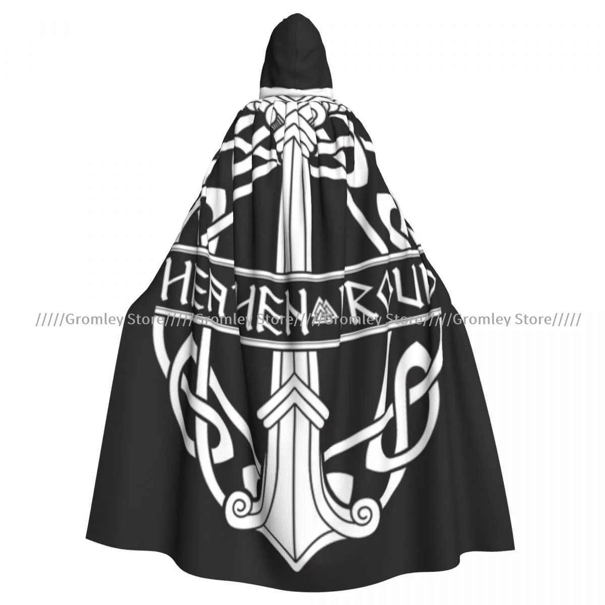 Unisex Halloween Cloak Nordic Tree Irminsul Yggdrasil Cape Hooded Medieval Costume Witch Wicca Vampire