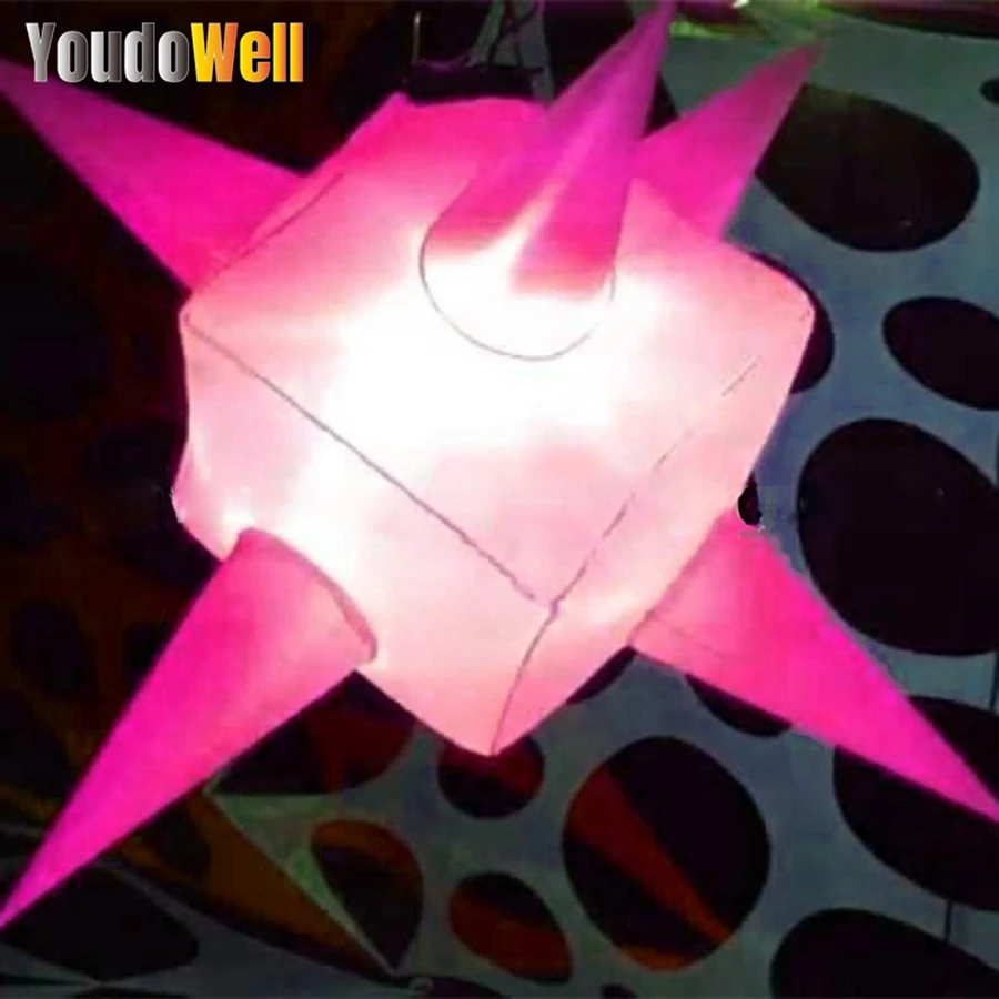 Colorful Square Pointed Ball Inflatable Straight Cone Model High Quality with LED Light Suitable for Stage Performances