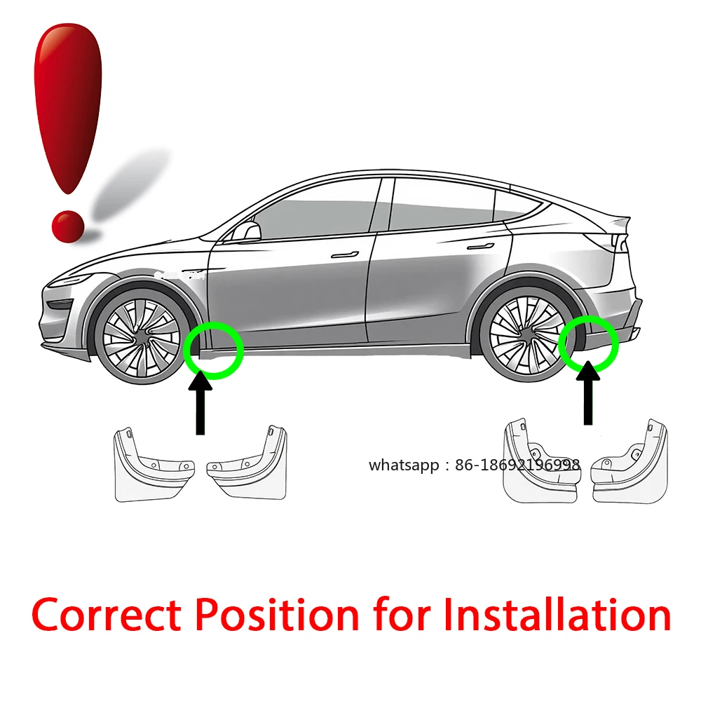 Mud Flaps for Tesla New Model Y 2025 Launch Juniper  No Drilling/Tape Splash Guards Fenders Mudguards Mudflaps