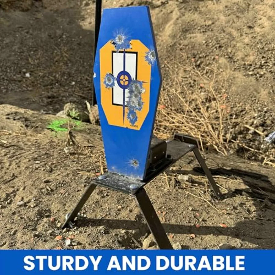 هدف إعادة الضبط التلقائي AR500 مقاس 3/8 بوصة مقاس 13 × 6 بوصة هدف إطلاق النار الكلاسيكي من الفولاذ لنطاق الرماية مثالي لبندقية المسدس