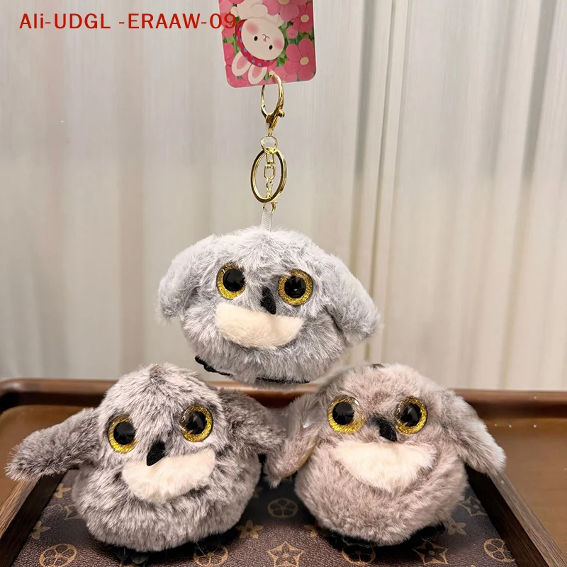 1PC かわいいシミュレーションフクロウぬいぐるみキーホルダーペンダントバックパック吊り下げ装飾ギフト