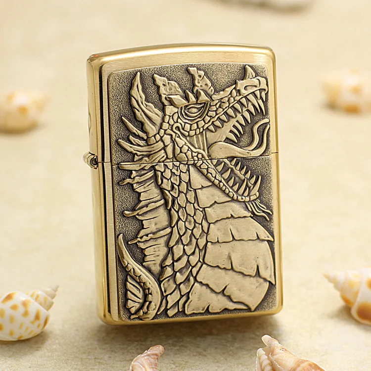 

Genuine Zippo wire 3D drawing oil lighter copper windproof cigarette Kerosene lighters Gift with anti-counterfeiting code