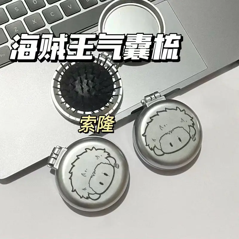 New One Piece Luffy Roronoa Zoro Comb Comb Creative Personalized Flip-on Cosmetic Mirror Dual-purpose Comb Student  Portable - view 4