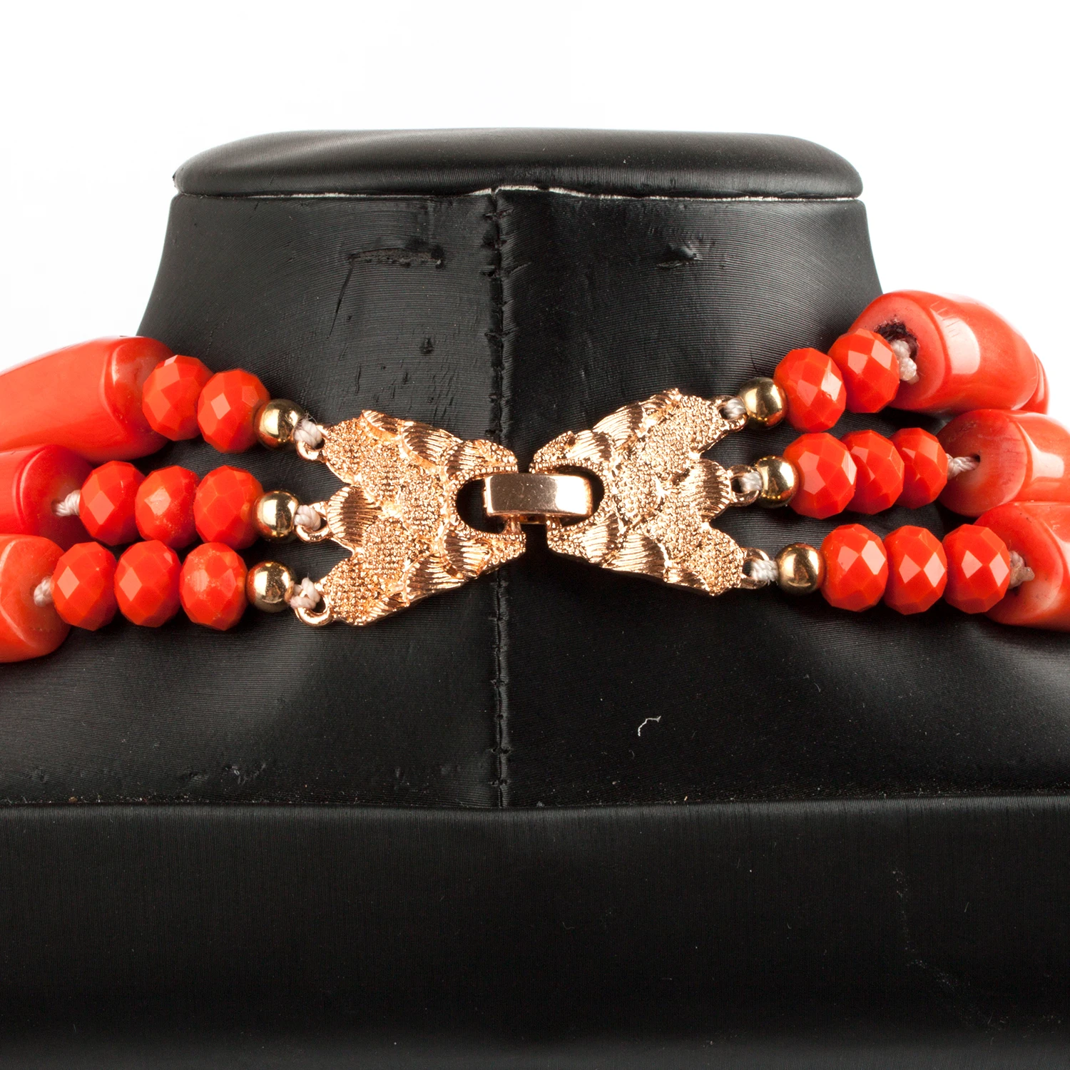 3 Layers New Latest Real Coral Jewelry Sets Nigerian Dubai Orange Necklace Sets of Beads African Bridal Jewelry Sets